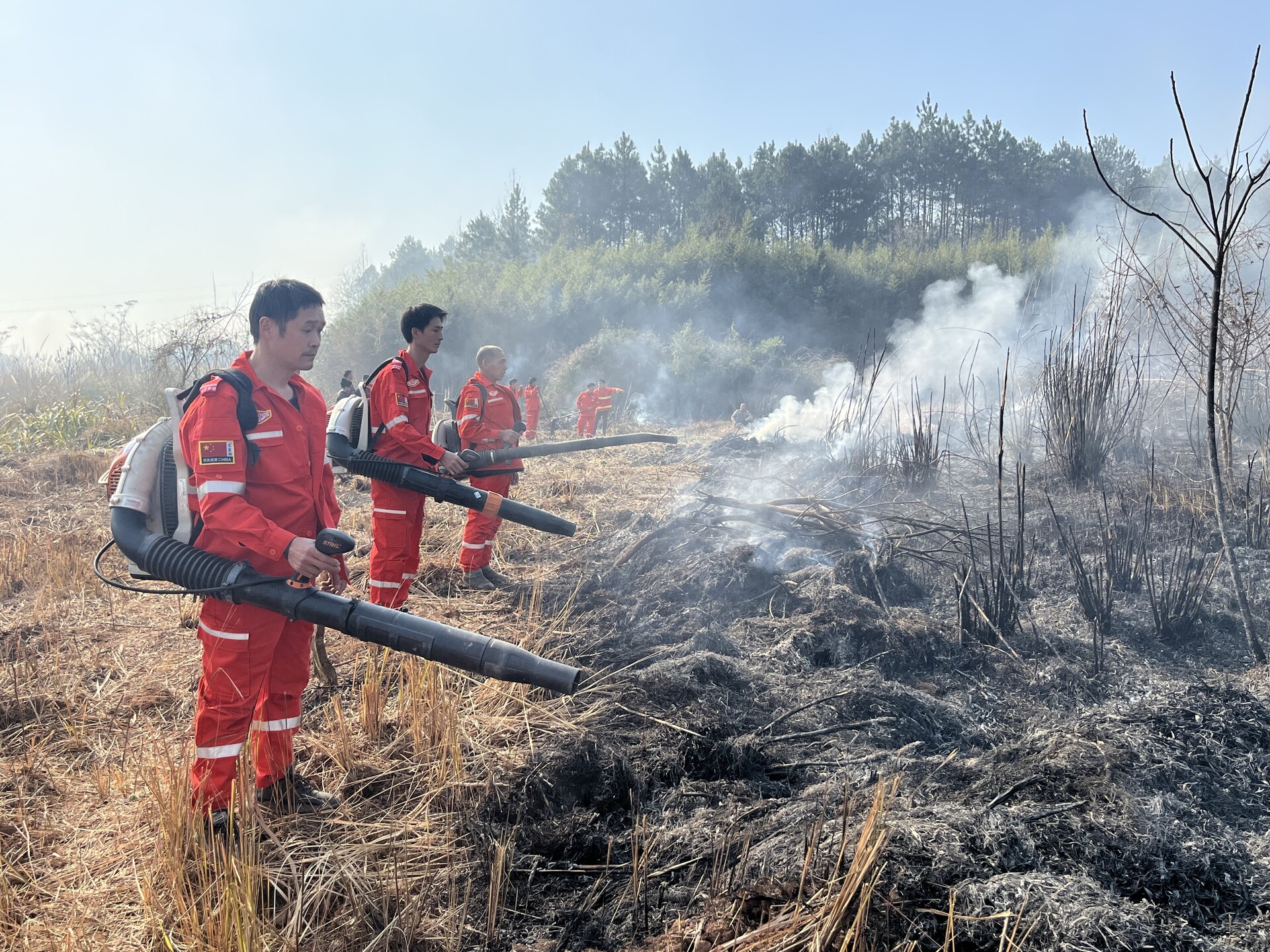 宁远县中和镇：开展冬季森林防火实战演练